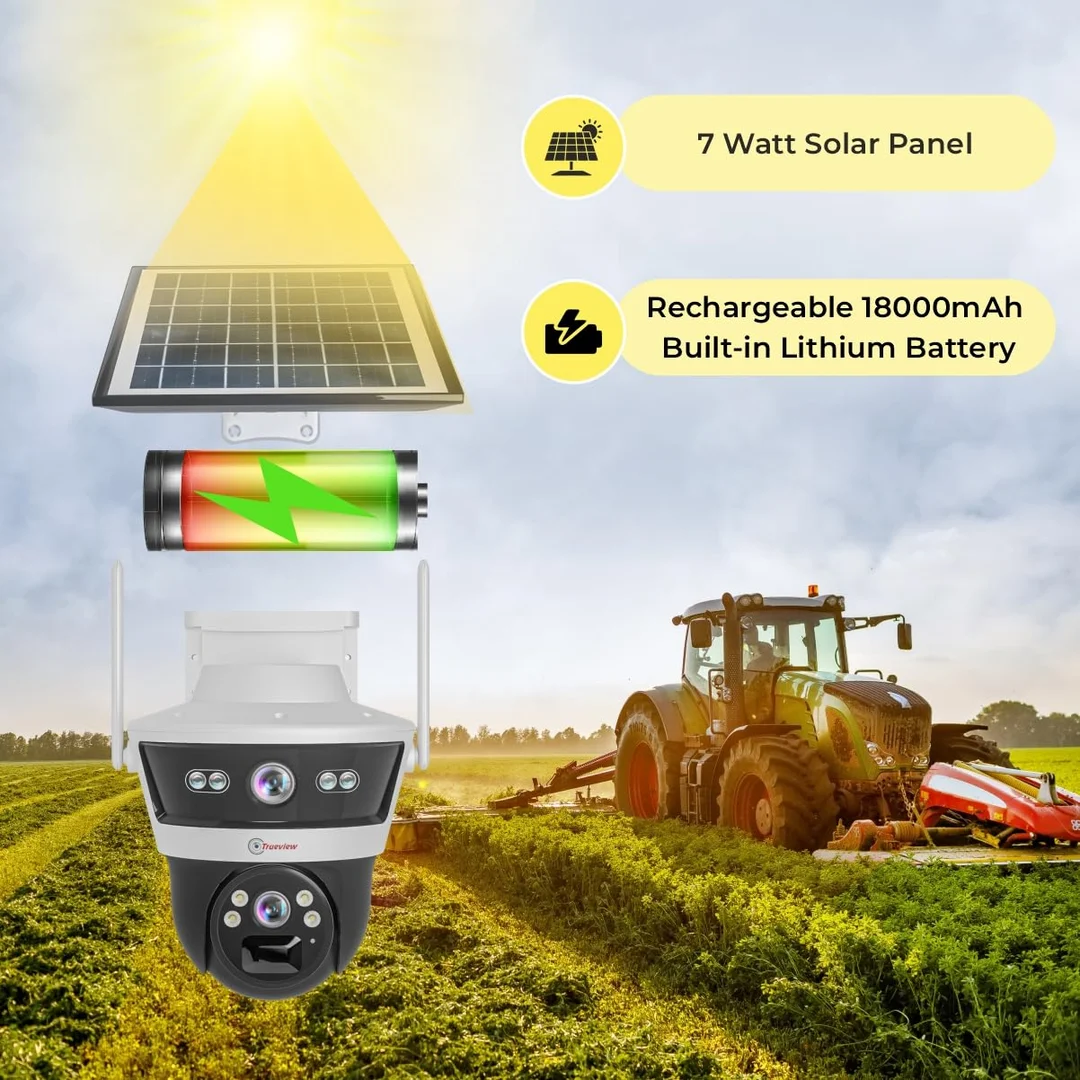 Solar Powered Pan Tilt Outdoor Wireless CCTV Camera with Two Way Talk Motion Detection Night Vision for Home and Office Security image 2