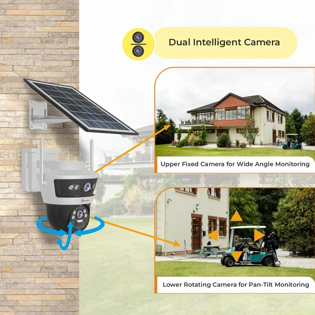 Solar Powered Pan Tilt Outdoor Wireless CCTV Camera with Two Way Talk Motion Detection Night Vision for Home and Office Security image 3