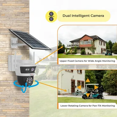 Solar Powered Pan Tilt Outdoor Wireless CCTV Camera with Two Way Talk Motion Detection Night Vision for Home and Office Security thumbnail 2