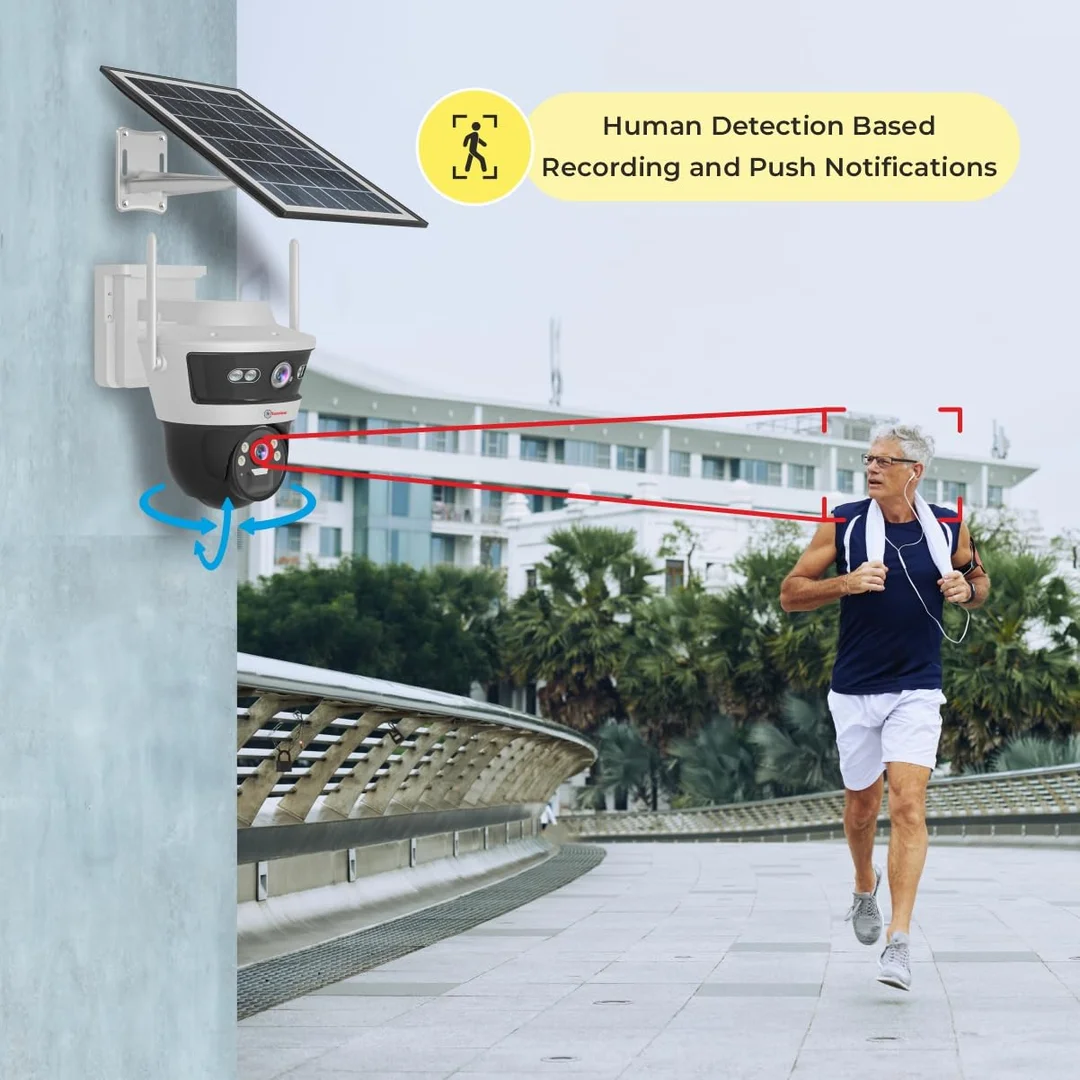 Solar Powered Pan Tilt Outdoor Wireless CCTV Camera with Two Way Talk Motion Detection Night Vision for Home and Office Security image 4