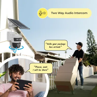 Solar Powered Pan Tilt Outdoor Wireless CCTV Camera with Two Way Talk Motion Detection Night Vision for Home and Office Security thumbnail 4