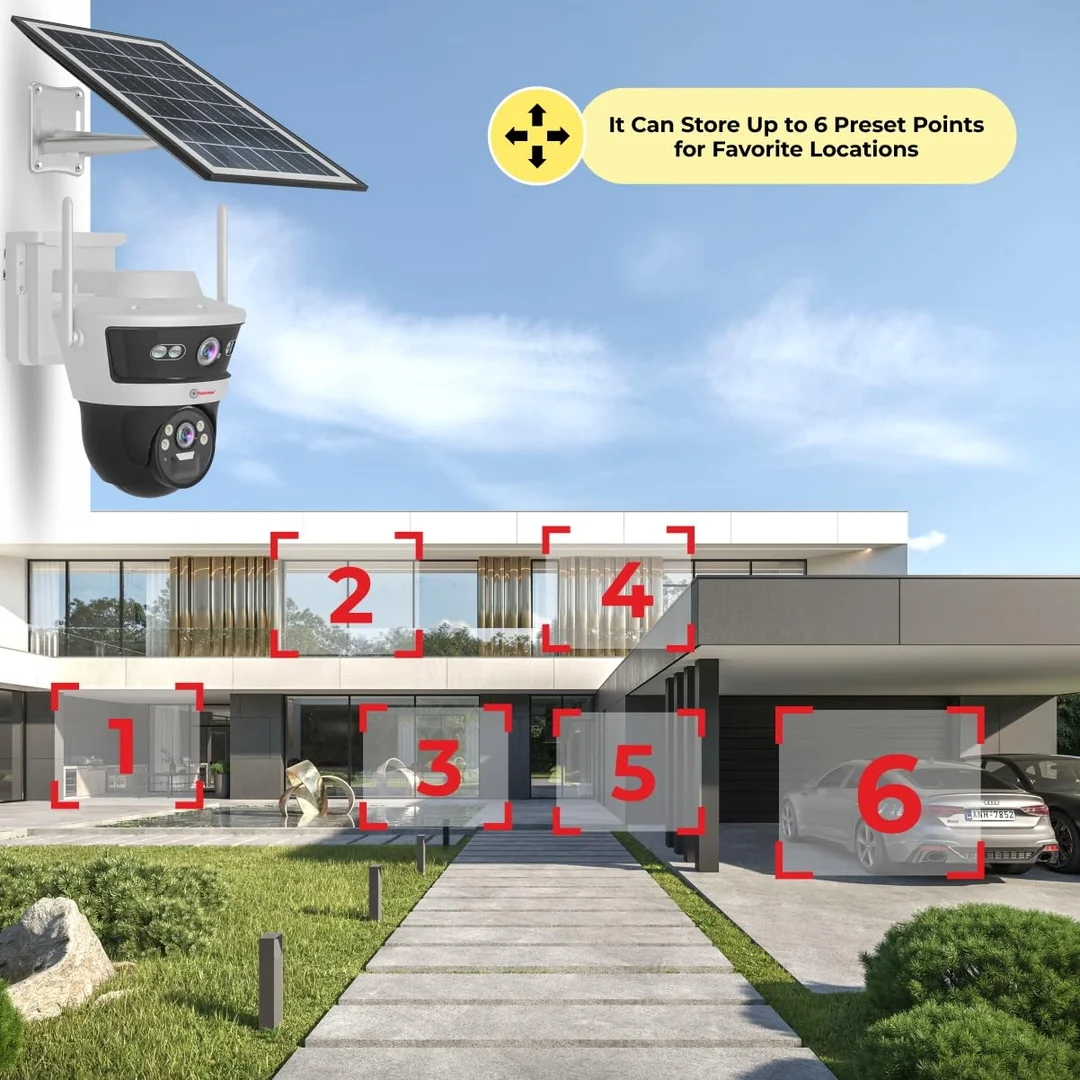 Solar Powered Pan Tilt Outdoor Wireless CCTV Camera with Two Way Talk Motion Detection Night Vision for Home and Office Security image 6