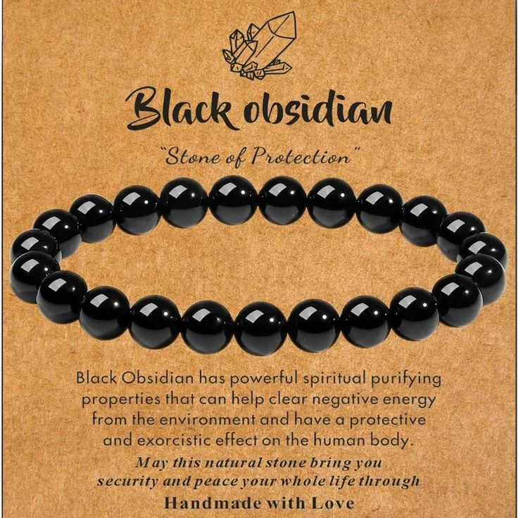 Certified Natural Black Obsidian Bracelet | 100% Genuine | Protection Stone | With Certificate image 3