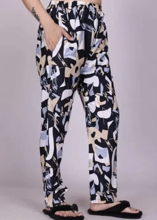 Women Abstract Printed Co-Ord Set with Short Sleeve Shirt & Matching Pants | Size XXL | Soft Stretch Fabric | Stylish Casual Lounge & Travel Wear for Women image 4
