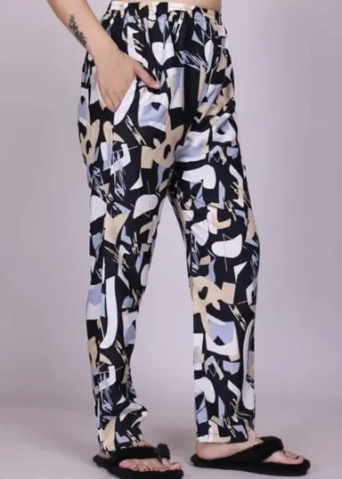 Women Abstract Printed Co-Ord Set with Short Sleeve Shirt & Matching Pants | Size XXL | Soft Stretch Fabric | Stylish Casual Lounge & Travel Wear for Women thumbnail 3