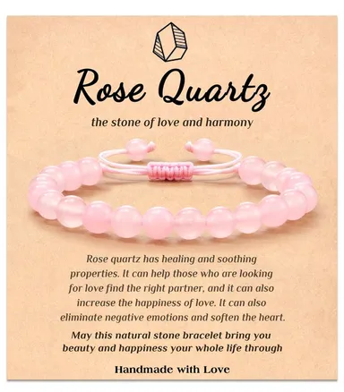 Certified Natural Rose Quartz Bracelet | 100% Genuine | With Certificate thumbnail 0