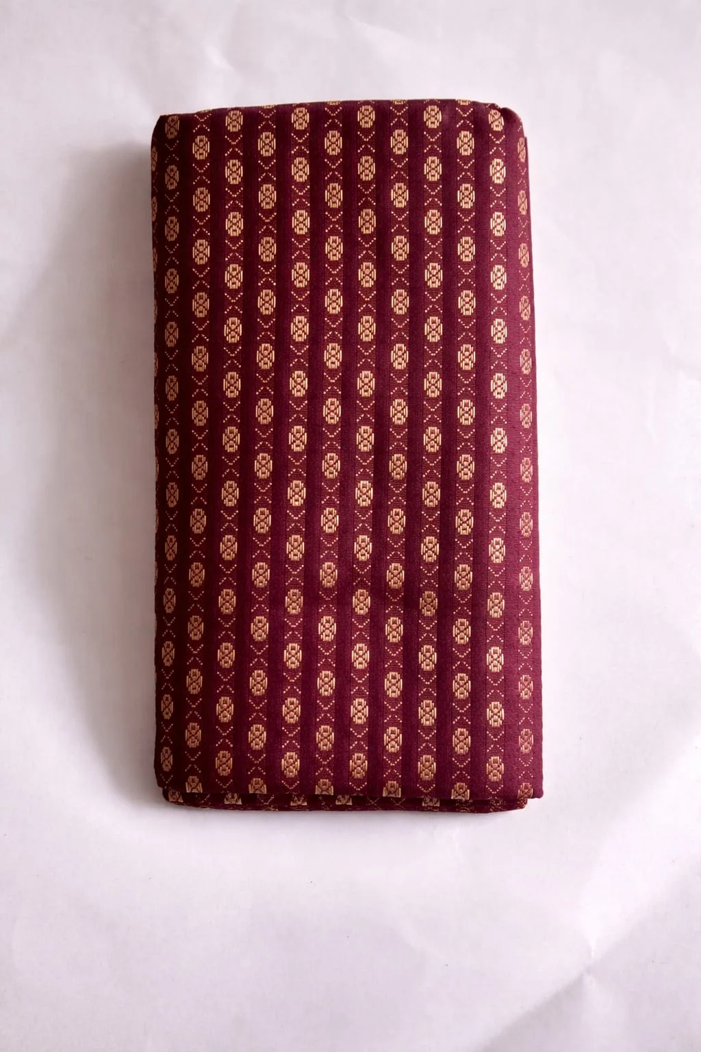 Premium Maroon Jacquard Unstitched Blouse Piece – 1 Meter Soft Silk Blend Fabric with Gold Butta | Party & Daily Wear image 3