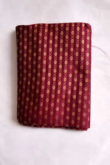 Premium Maroon Jacquard Unstitched Blouse Piece – 1 Meter Soft Silk Blend Fabric with Gold Butta | Party & Daily Wear thumbnail 1