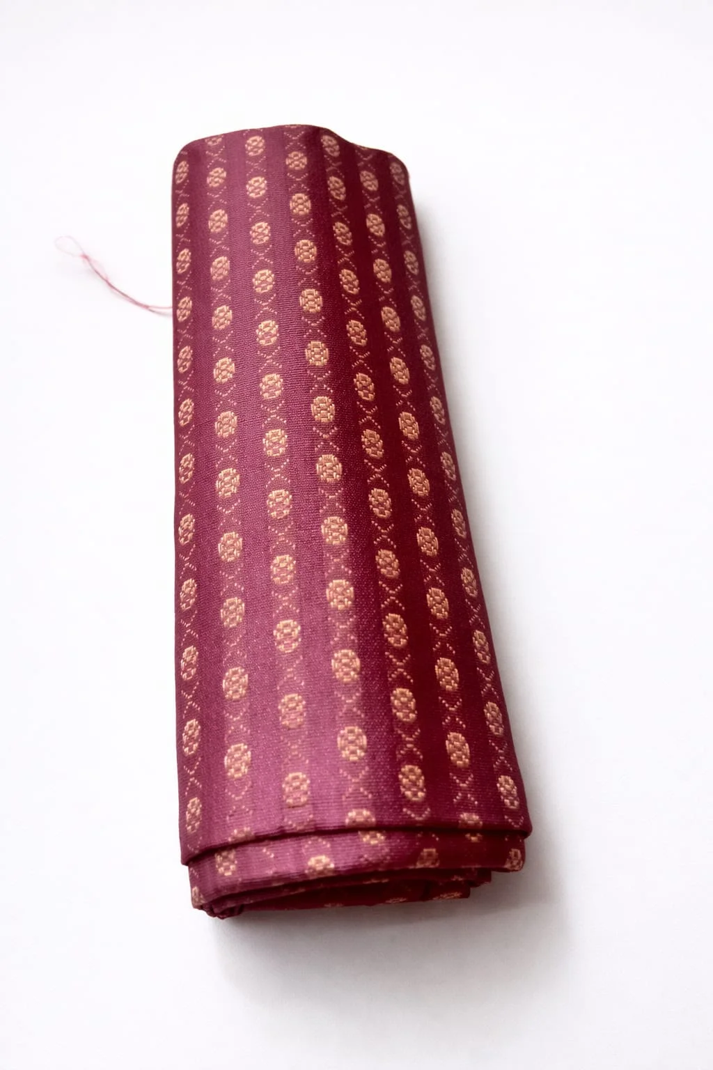 Premium Maroon Jacquard Unstitched Blouse Piece – 1 Meter Soft Silk Blend Fabric with Gold Butta | Party & Daily Wear image 1