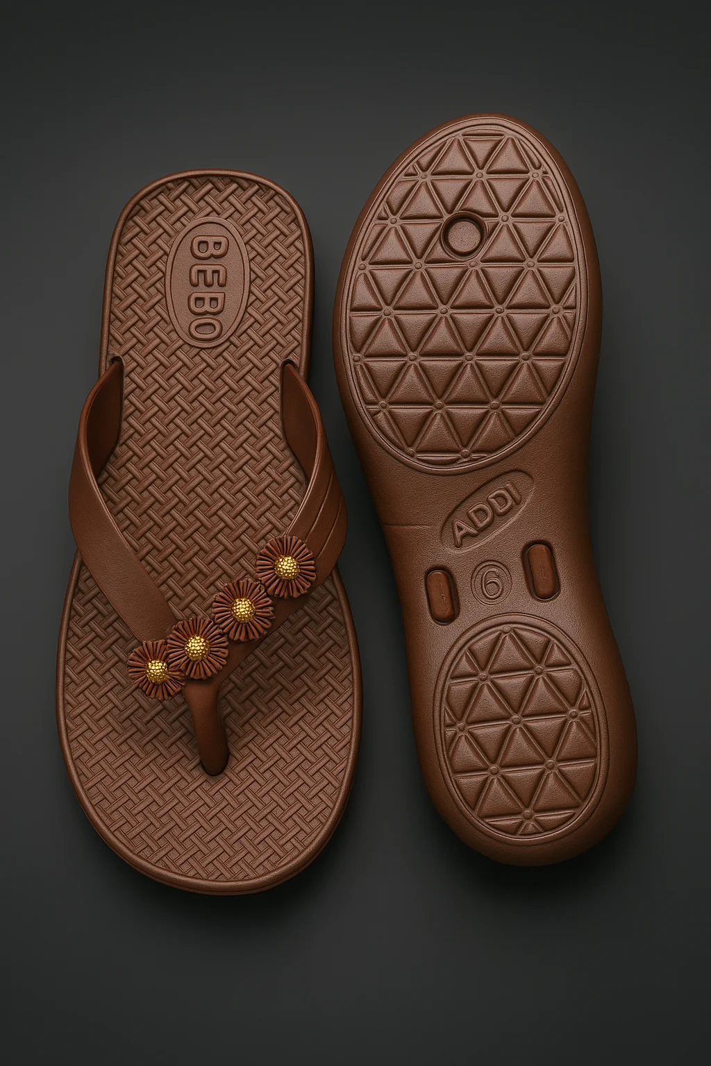 Women Trendy Brown Flipflops Slippers Size 5 | Casual Summer EVA Thong Sandals Lightweight Comfortable Everyday Wear Footwear for Ladies image 2