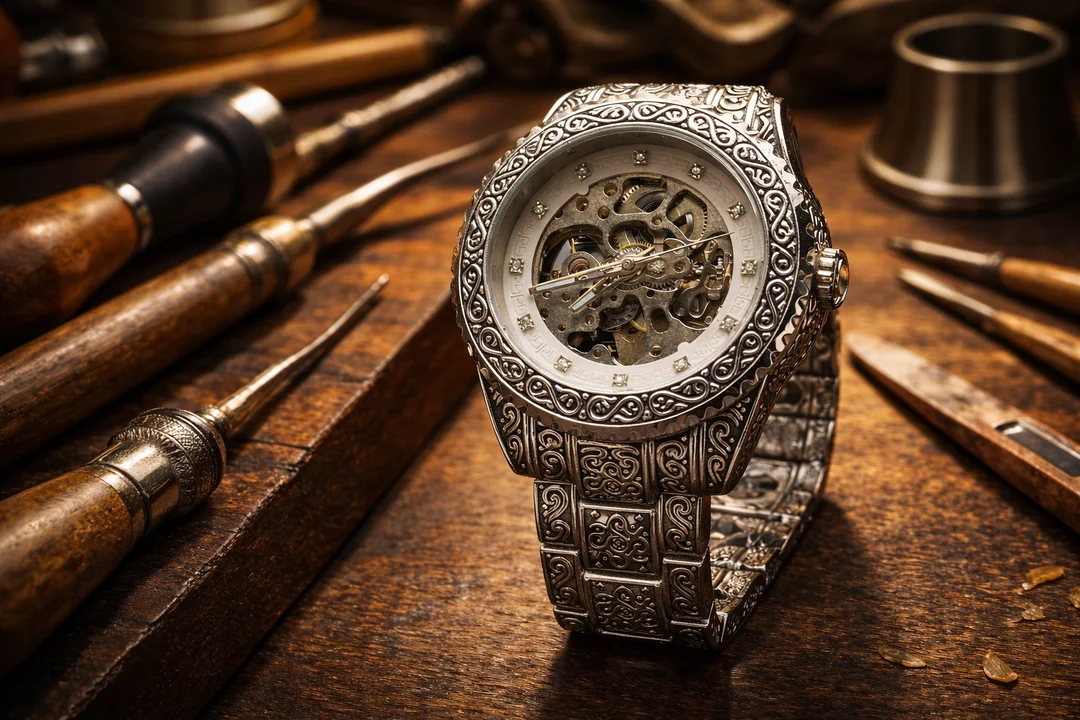 KHRIST Premium Fully Automatic Mechanical Analog Watch for Men | Exposed Working Gears Dial & Transparent Case Back | Precision Engineering, Luxury Craftsmanship & Timeless Elegance image 12