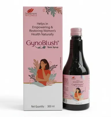 Wellness GynoBlush Ayurvedic Herbal Tonic 300ml with Free Capsules for Women Hormonal Balance Irregular Periods Energy Vitality Reproductive Health Support thumbnail 3