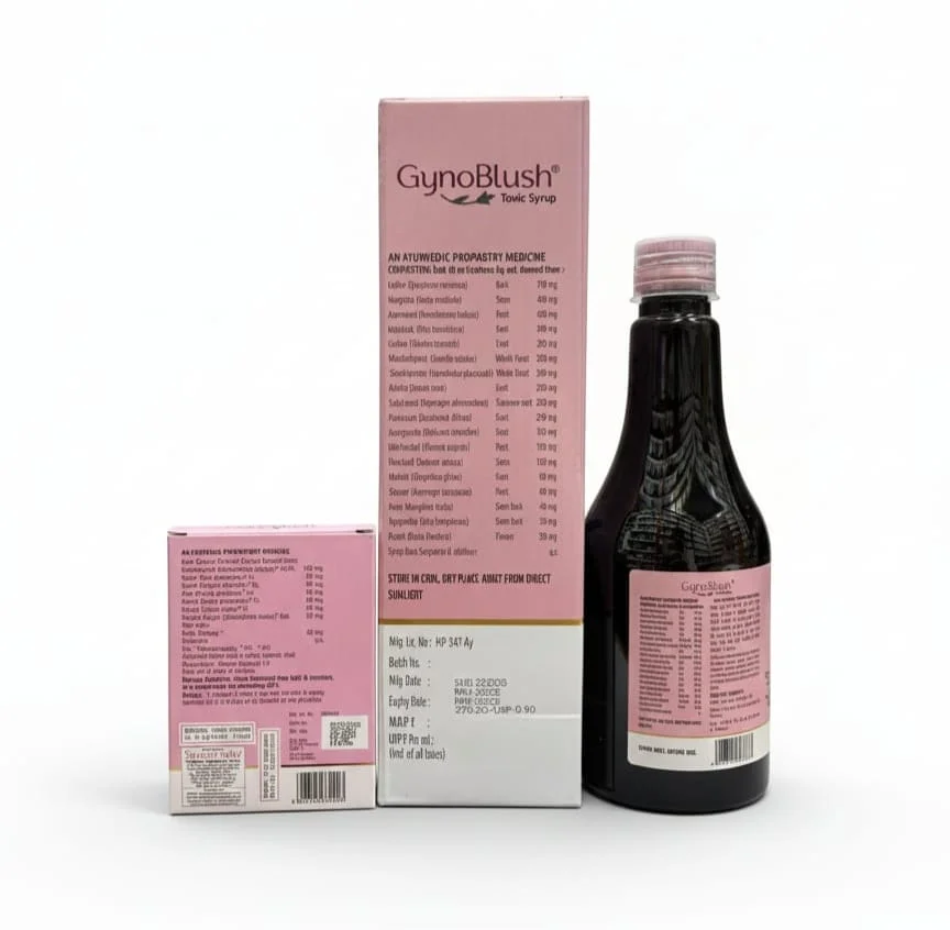 Wellness GynoBlush Ayurvedic Herbal Tonic 300ml with Free Capsules for Women Hormonal Balance Irregular Periods Energy Vitality Reproductive Health Support image 2