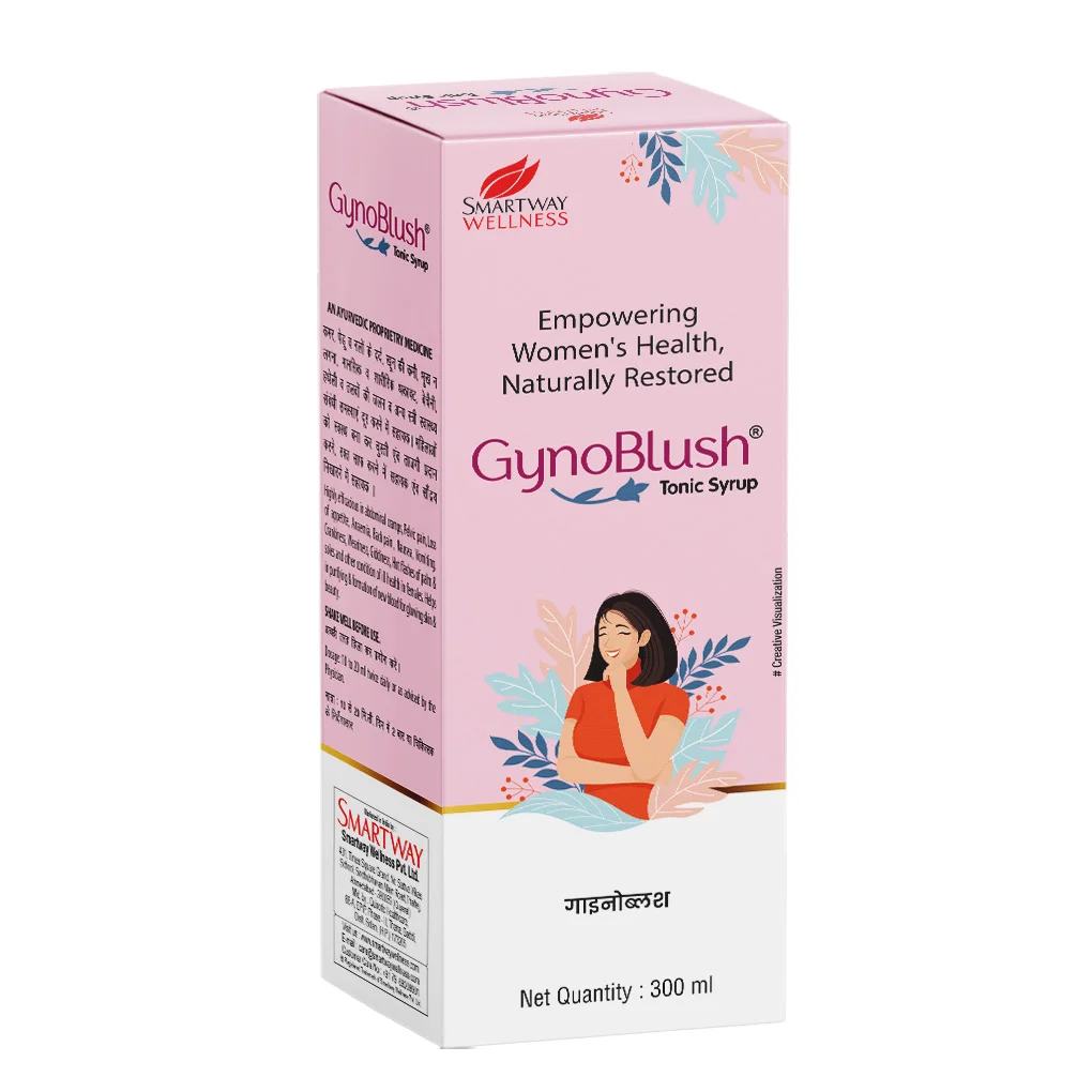 Wellness GynoBlush Ayurvedic Herbal Tonic 300ml with Free Capsules for Women Hormonal Balance Irregular Periods Energy Vitality Reproductive Health Support image 1