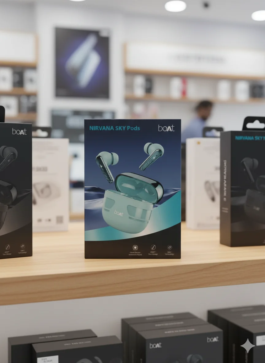 boAt Nirvana Sky Pods Active Noise Cancelling Wireless Earbuds with Immersive Sound, Low Latency Bluetooth, Touch Controls for Calls Music and Gaming image 3