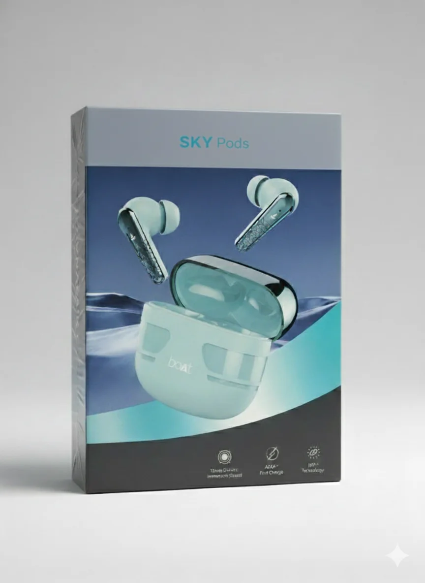 boAt Nirvana Sky Pods Active Noise Cancelling Wireless Earbuds with Immersive Sound, Low Latency Bluetooth, Touch Controls for Calls Music and Gaming image 5