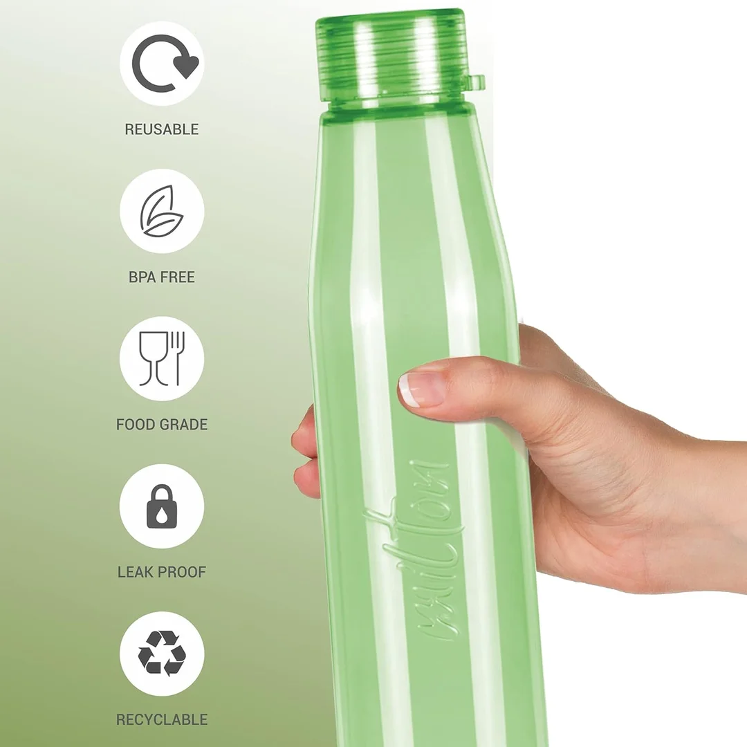 MILTON Ripple 1000 ml (946 ml) PET Water Bottle Set of 3 – BPA-Free Reusable Leak-Proof Plastic Hydration Bottles for Home, Office, Gym & Travel (color may vary) image 2