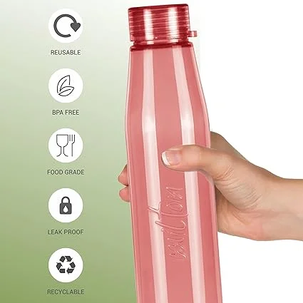 MILTON Ripple 1000 ml (946 ml) PET Water Bottle Set of 3 – BPA-Free Reusable Leak-Proof Plastic Hydration Bottles for Home, Office, Gym & Travel (color may vary) image 4