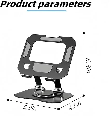 Adjustable 360° Rotating Tablet Stand with Ergonomic Foldable Portable Laptop |Tablet Holder Compatible with Phones iPad Android Samsung Devices Silver image 2