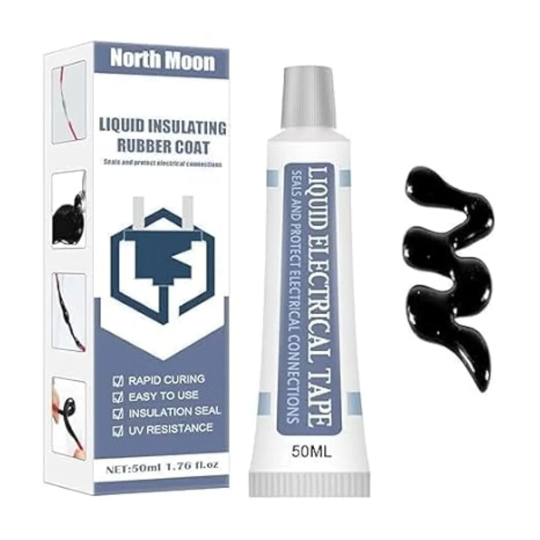 North Moon Liquid Electrical Insulating Rubber Coat | 50 ml Rapid Curing UV-Resistant Electrical Tape for Sealing & Protecting Wires and Connections image 1