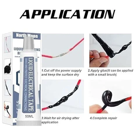North Moon Liquid Electrical Insulating Rubber Coat | 50 ml Rapid Curing UV-Resistant Electrical Tape for Sealing & Protecting Wires and Connections image 3
