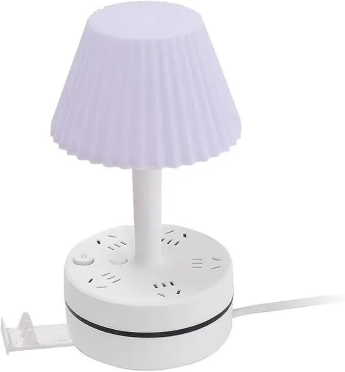 Smart Multifunction Desk Lamp with AC Outlets, USB |Type‑C Charging Ports, Eye‑Care LED Nightstand Light with Flexible Phone Holder and Extension Power Board image 1