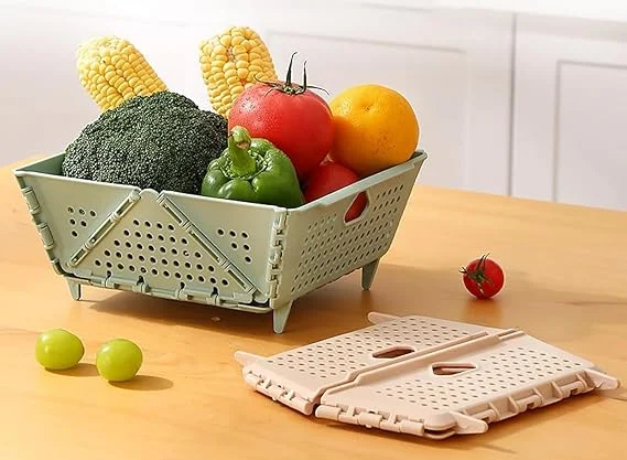 Plastic Foldable Storage Basket Collapsible Plastic Organizer for Kitchen Pantry Bathroom Office Multipurpose Storage with Handles Pack of 1 image 1