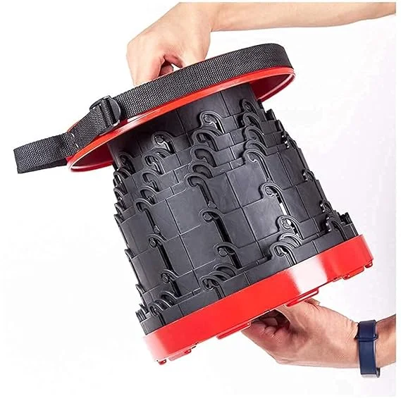 Telescopic Foldable Stool for Travel & Camping | Portable Round Seat for Outdoor, Gym, Fishing & Multipurpose Sitting |Lightweight & Sturdy image 1