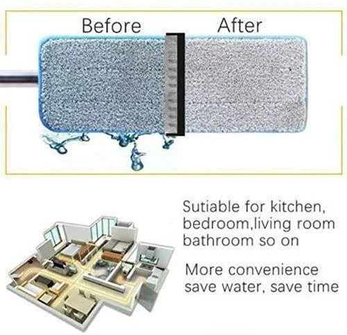 Microfiber Flat Mop with Bucket Hands‑Free Squeeze Floor Cleaning System Extra Reusable Mop Pads Stainless Steel Handle Deep Clean Dust |Dirt Removal Home Floor Mop image 3