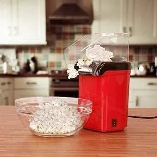 Electric Hot Air Popcorn Maker Machine for Home | Stoveless Oil-Free Popcorn Popper | Red Compact Countertop Popcorn Popper for Quick Snacks, Parties, Movie Nights thumbnail 2