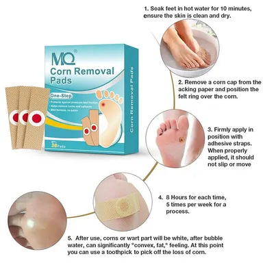Foot Corn Remover Pads for Corn, Callus and Wart Care with Pressure Relief Cushioning| Anti-Friction Protective Plaster Patches for Toes and Soles 36 Count thumbnail 3