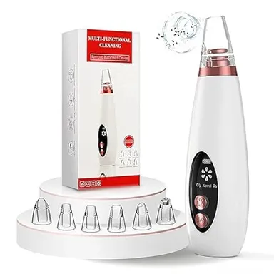 CHAMPEX 1 Multi-function Blackhead Remover Electric Derma Suction Machine | USB Rechargeable Acne Pimple Vacuum Facial Cleanser Device for Nose & Skin Care thumbnail 1