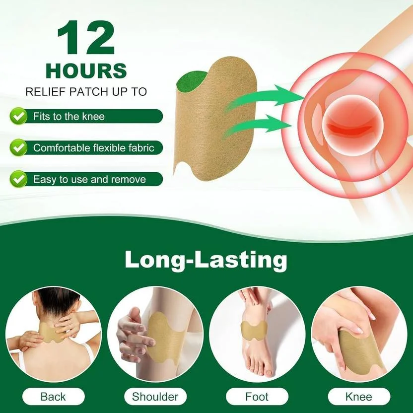  Knee Pain Relief Patch | Chinese Herbal Plaster for Joint, Arthritis & Muscle Pain | Natural Heat Therapy Knee Patch Pack image 3