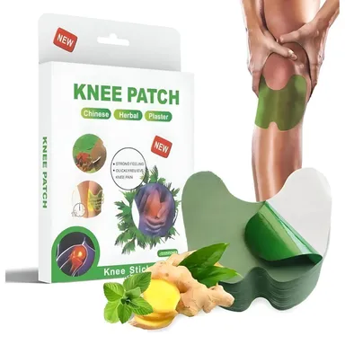  Knee Pain Relief Patch | Chinese Herbal Plaster for Joint, Arthritis & Muscle Pain | Natural Heat Therapy Knee Patch Pack thumbnail 0