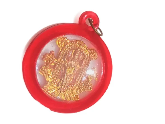 Red Guruvayoorappan Religious Locket for Men and Women Traditional Hindu Devotional Pendant for Daily Wear and Spiritual Protection image 4