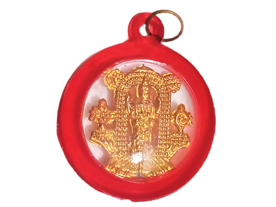 Red Guruvayoorappan Religious Locket for Men and Women Traditional Hindu Devotional Pendant for Daily Wear and Spiritual Protection image 1