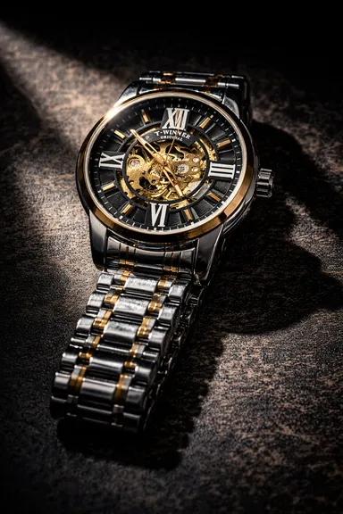 Khrist Analog Watch for Men with Revolving Gears | Precision Mechanical Series | Durable Timepiece with Elegant Design and Premium Craftsmanship thumbnail 1