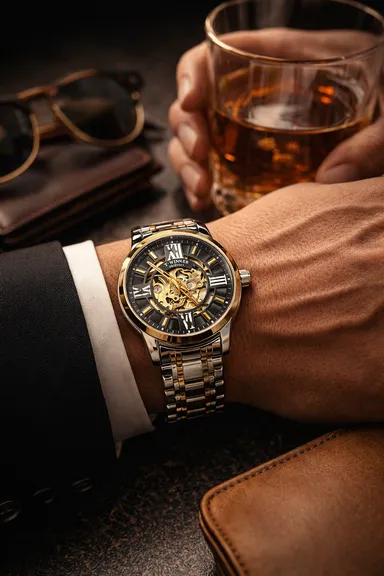 Khrist Analog Watch for Men with Revolving Gears | Precision Mechanical Series | Durable Timepiece with Elegant Design and Premium Craftsmanship thumbnail 6