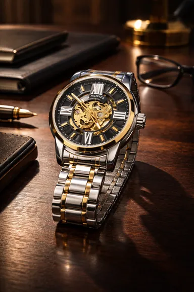 Khrist Analog Watch for Men with Revolving Gears | Precision Mechanical Series | Durable Timepiece with Elegant Design and Premium Craftsmanship thumbnail 0