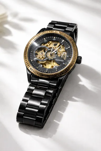 Khrist Analog Watch for Men with Revolving Gears| Precision Mechanical Series| Durable Timepiece, Elegant Design and Premium Craftsmanship thumbnail 1