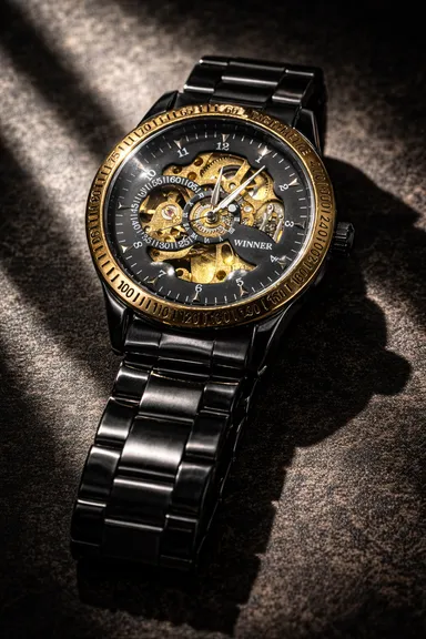 Khrist Analog Watch for Men with Revolving Gears| Precision Mechanical Series| Durable Timepiece, Elegant Design and Premium Craftsmanship thumbnail 0