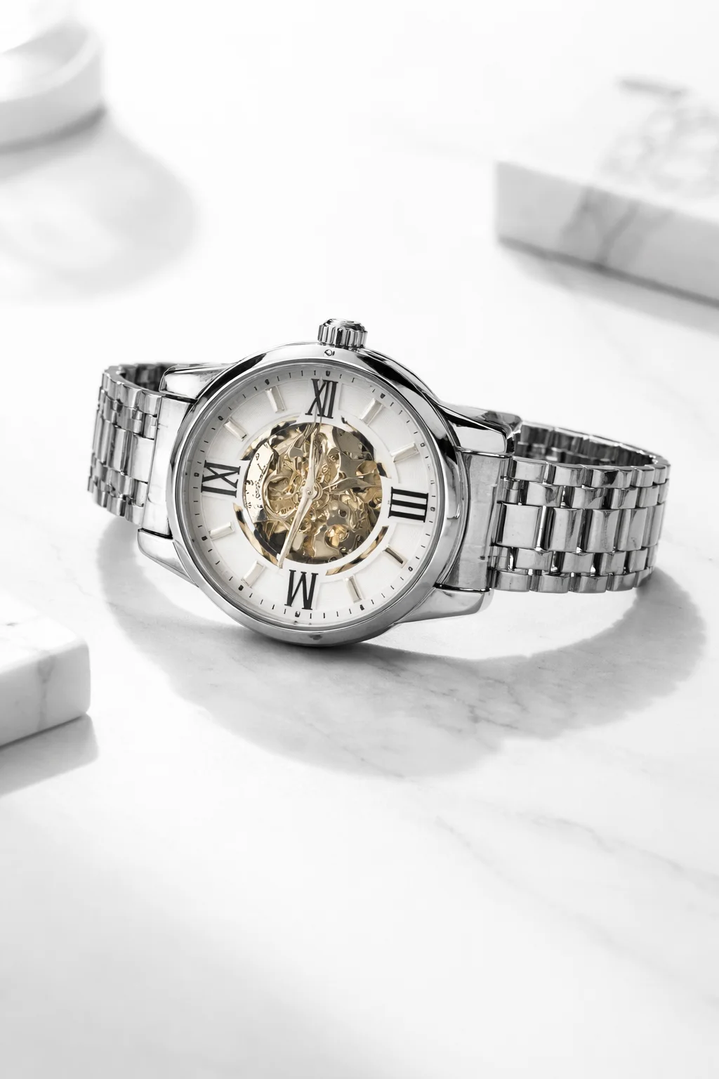 KHRIST Premium Fully Automatic Mechanical Analog Watch for Men | Exposed Working Gears Dial & Transparent Case Back | Precision Engineering, Luxury Craftsmanship & Timeless Elegance image 2