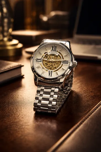 KHRIST Premium Fully Automatic Mechanical Analog Watch for Men | Exposed Working Gears Dial & Transparent Case Back | Precision Engineering, Luxury Craftsmanship & Timeless Elegance thumbnail 4