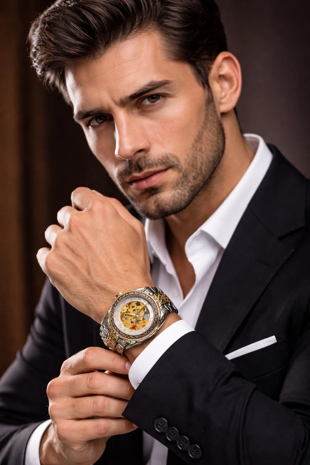 Khrist Auto Kinetics Classic Ease Self Winding Mechanical Analog Men Watch with Transparent Gear Dial, Genuine Leather Strap, Luminous Hands, Automatic Precision Timepiece image 4