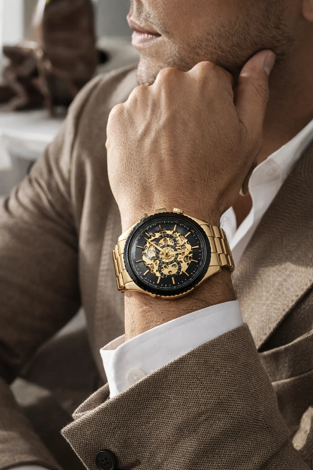 Khrist Auto Kinetics Classic Ease: Timepiece Portfolio Inside Revolving Gears Analog Watch For Men Precision Series: Elevate Your Timekeeping Experience with Mechanical Excellence image 7