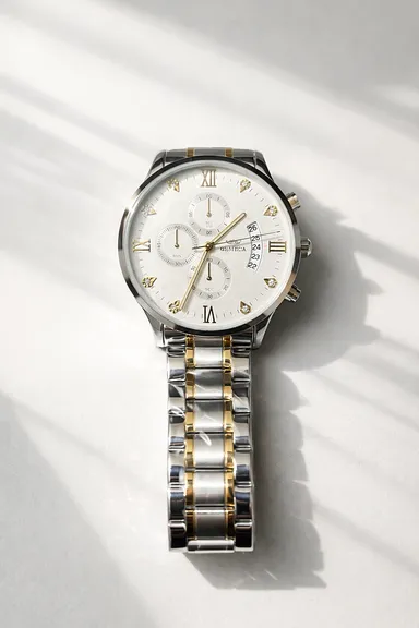 OLMECA Premium Dual-Tone Fully Automatic Chronograph Watch with Fully Working Three-Eye Dial & Date Display thumbnail 2