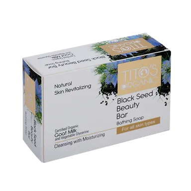 Tito’s Organic Goat Milk Black Seed Beauty Bar Soap for Deep Hydration, Antioxidant Skin Protection, Gentle Cleansing & Radiant Glow  100g Natural Moisturising Bathing Bar with Black Seed Oil & Goat Milk thumbnail 1