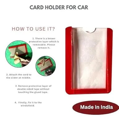 Clear FASTag Holder for Car Windshield with Strong Adhesive | Universal Toll Card Mount for Cars & SUVs | Easy Stick RFID Tag Holder thumbnail 2