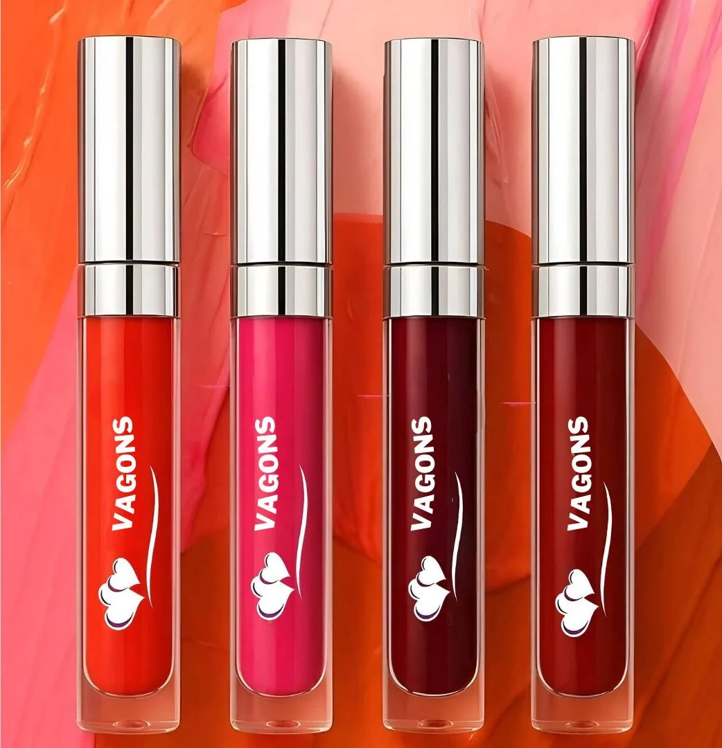 Vagons Red Finish Liquid Lipstick 4 Pack Combo 30 ml | Long‑Lasting Matte Red Lip Colour Set | Waterproof Smudge‑Proof High Pigment Lip Makeup image 1