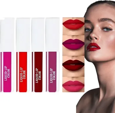 Vagons Long‑Lasting Red Matte Liquid Lipstick Set Pack of 4 30 ml | Bold Red Shades | Smudge‑Proof Transfer‑Resistant Liquid Lip Colour for Daily & Party Wear thumbnail 0